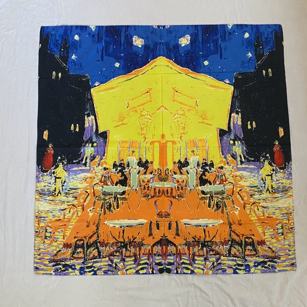 Vibrant Artistic Night Scene Silk Scarf Wrap Sarong Wall Art